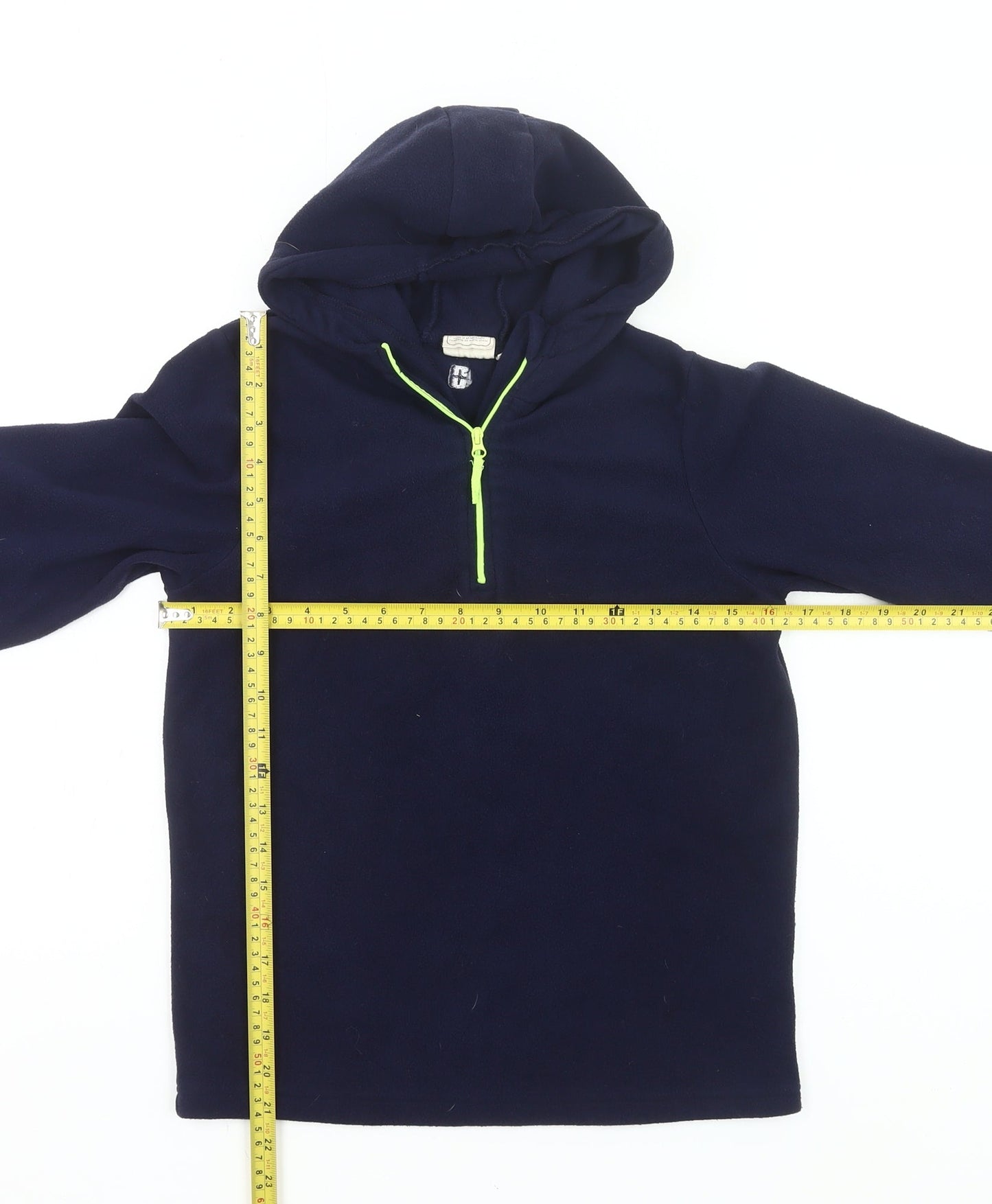 Mountain Warehouse Boys Blue Fleece Hoodie 13 Years 1/4 Zip Lightweight