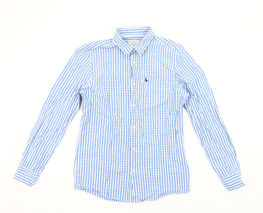 Jack Wills Men's Blue Check Cotton Button-Up Shirt Size S Classic Fit