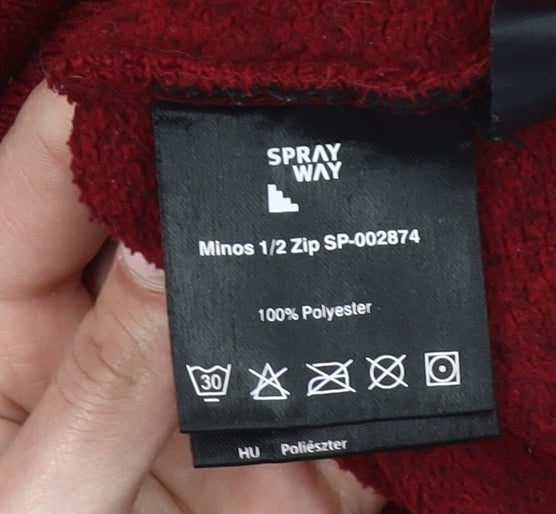 Sprayway Mens Red L Fleece Pullover Sweatshirt 1/2 Zip Outdoor