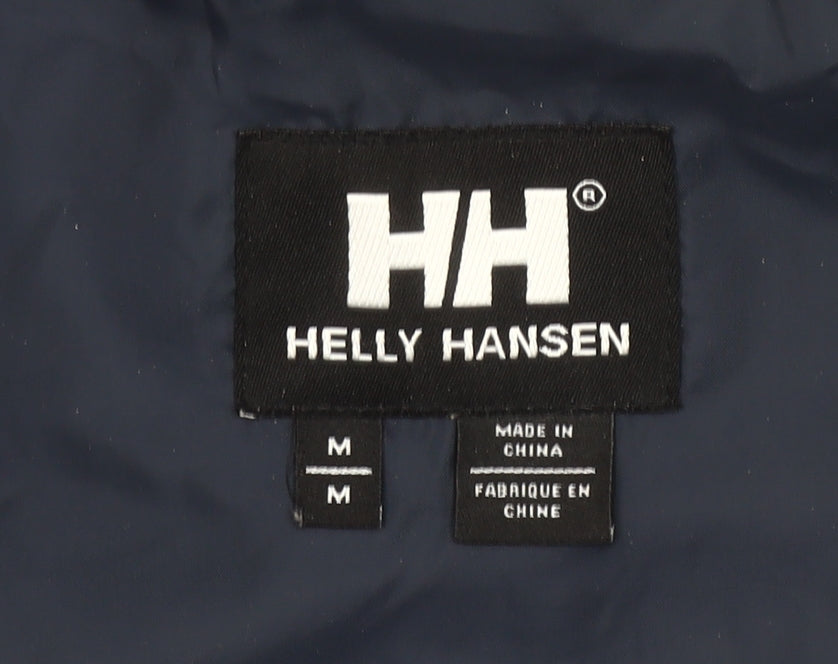 Helly Hansen Men’s Blue Waterproof Rain Jacket M Hooded Outdoor Coat