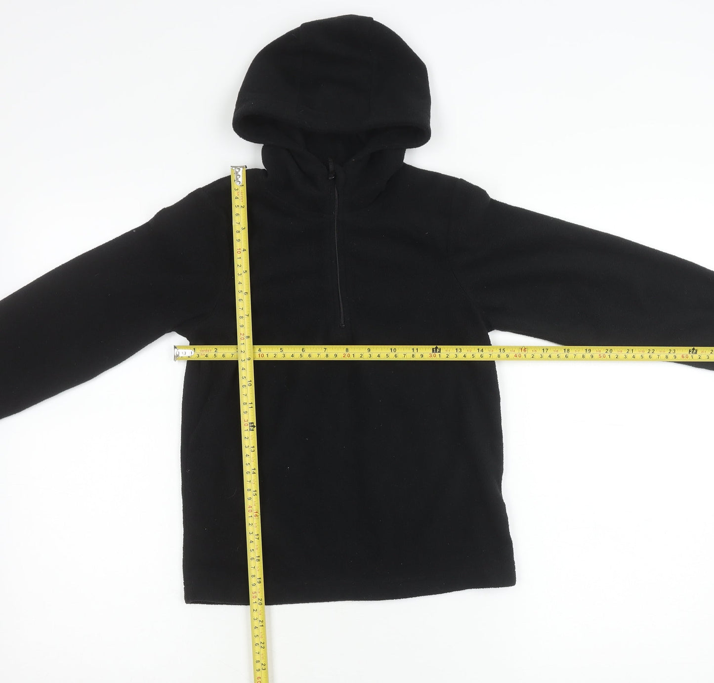 Mountain Warehouse Girls Black Fleece Hoodie 9-10 Years Pullover 1/2 Zip