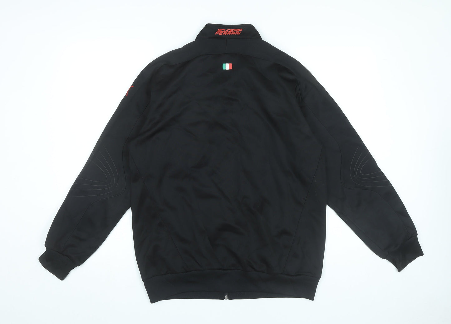 Puma Ferrari Mens Black Jacket L Regular Fit Full Zip Logo Sportswear