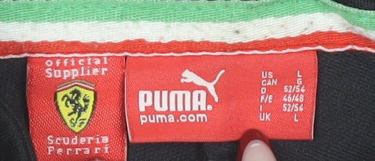 Puma Ferrari Mens Black Jacket L Regular Fit Full Zip Logo Sportswear