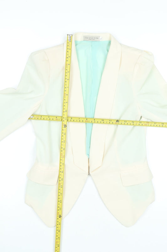 Inspiration Chive Womens Ivory Blazer Jacket L Slim Classic