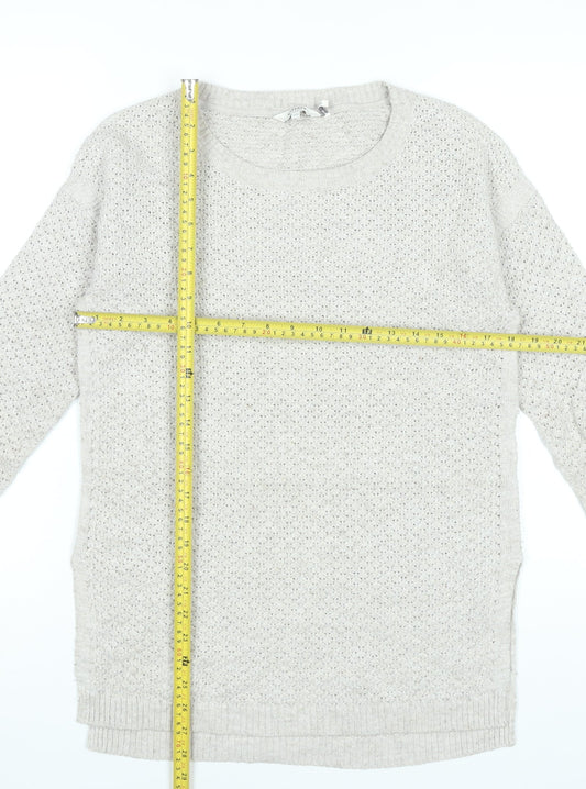 FatFace Women’s Beige Tunic Jumper Size 12 Long Sleeve Knit