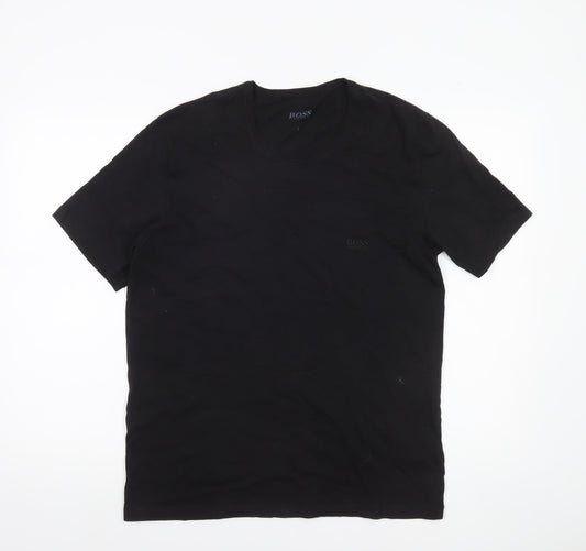 Hugo Boss Men's Black L Crew Neck Short Sleeve Cotton T-Shirt