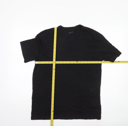 Hugo Boss Men's Black L Crew Neck Short Sleeve Cotton T-Shirt