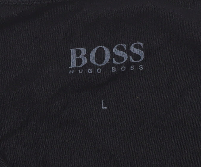 Hugo Boss Men's Black L Crew Neck Short Sleeve Cotton T-Shirt