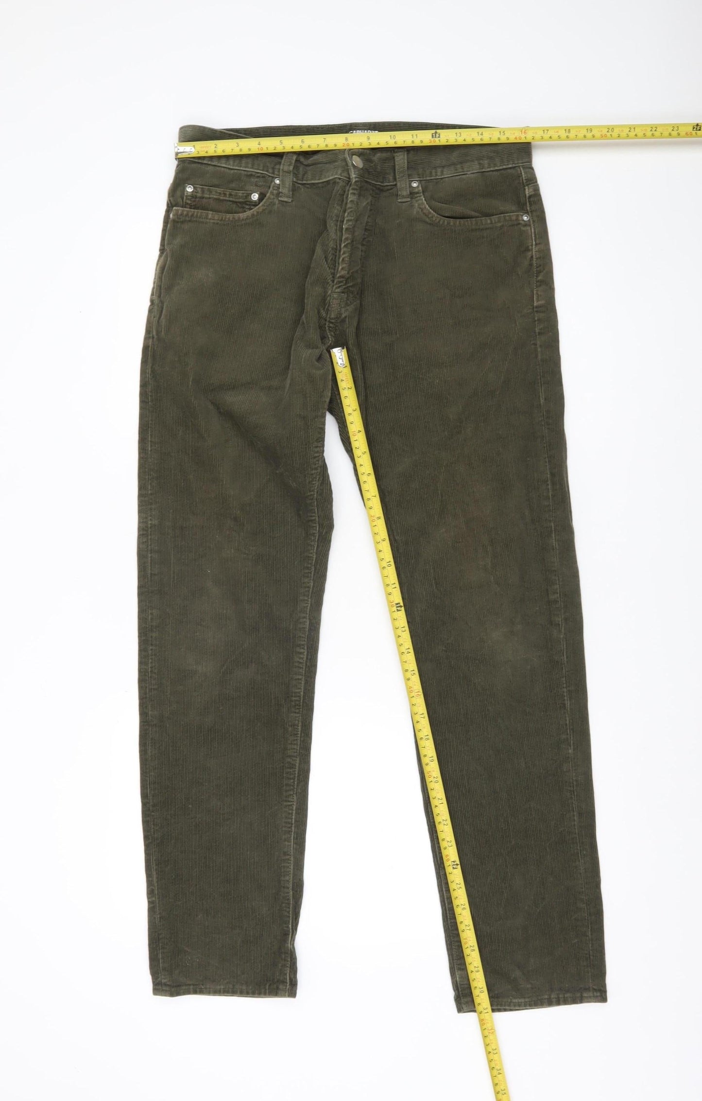 Carhartt WIP Mens Green Corduroy Klondike Trousers 32x32 Regular Fit