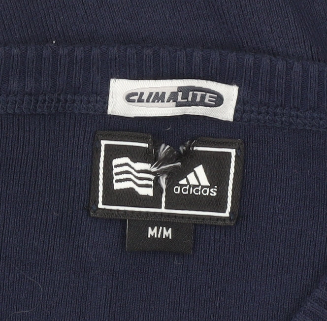 Adidas Men’s Blue V-Neck Sleeveless Vest Jumper Size M Cotton Blend