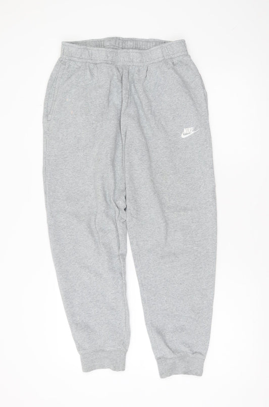 Nike Womens Grey Sweatpants Joggers M Regular Fit Logo Sportswear