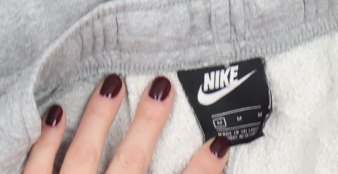 Nike Womens Grey Sweatpants Joggers M Regular Fit Logo Sportswear