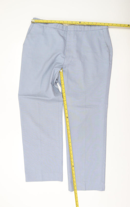Marks and Spencer Mens Blue 40W 31L Dress Trousers Wool Blend