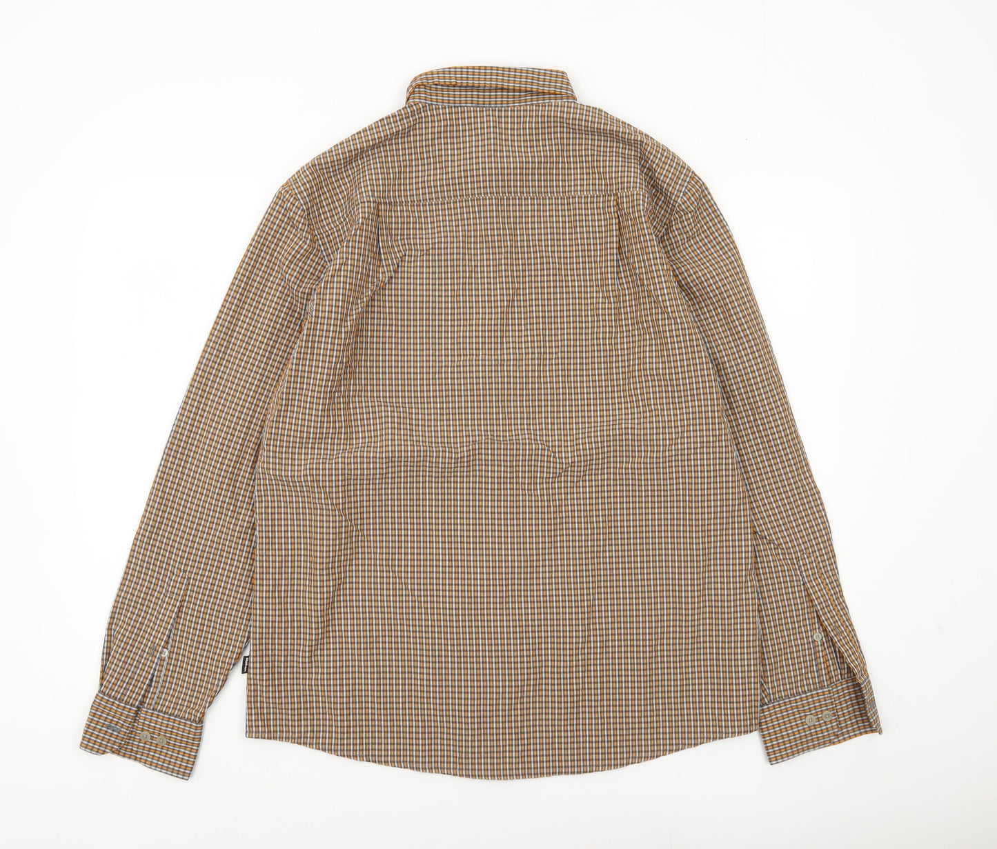 Rohan Men’s Brown Check Long Sleeve Button-Up Shirt M Regular Fit