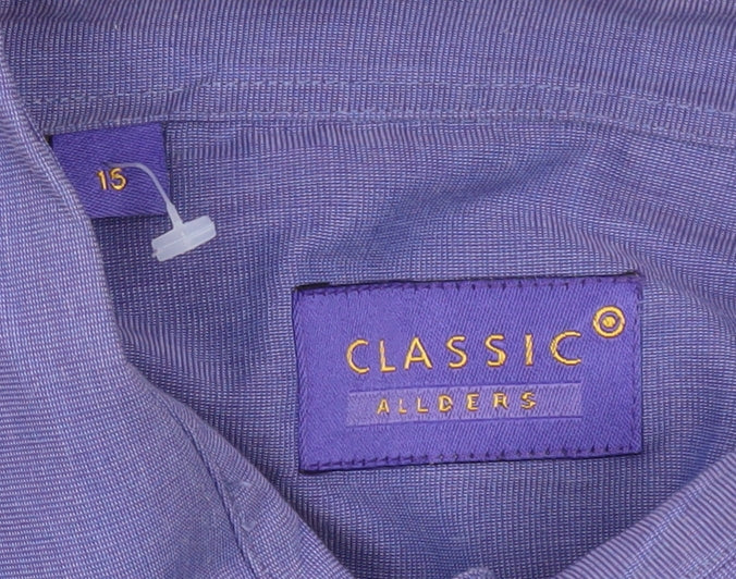 Allders Men’s Purple Cotton Classic Fit Long Sleeve Button-Up Shirt Size 15