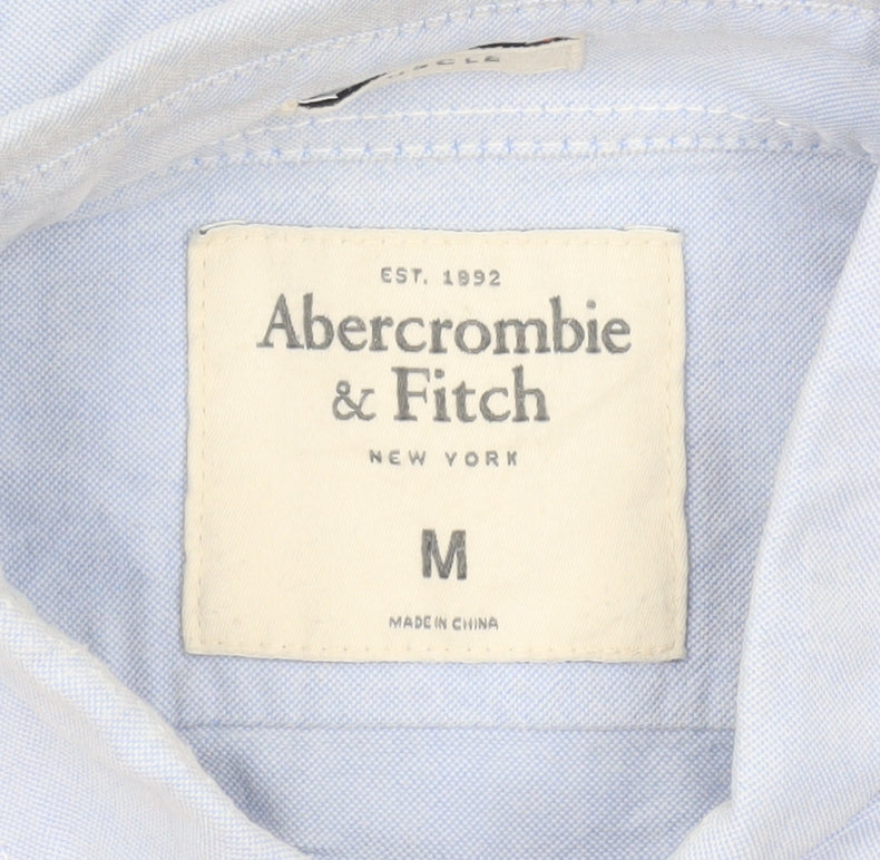 Abercrombie & Fitch Men’s Blue M Button-Down Short Sleeve Shirt