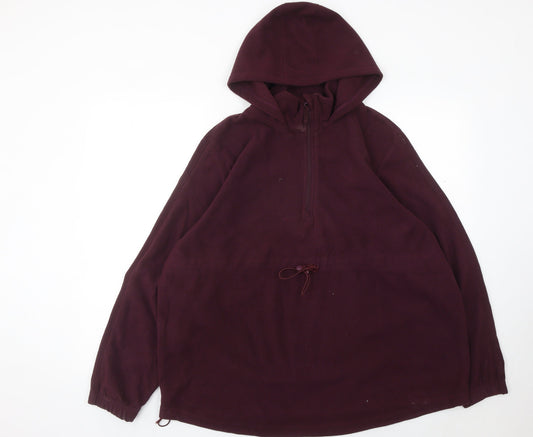 Mountain Warehouse Women’s Burgundy Fleece Hoodie UK 16 1/2 Zip Drawstring