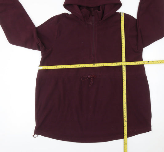 Mountain Warehouse Women’s Burgundy Fleece Hoodie UK 16 1/2 Zip Drawstring