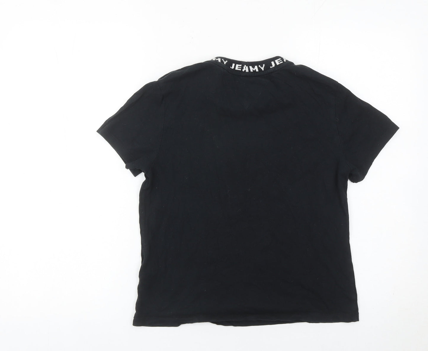 Tommy Jeans Women Black S Basic Cotton Crew Neck T-Shirt