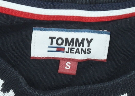 Tommy Jeans Women Black S Basic Cotton Crew Neck T-Shirt