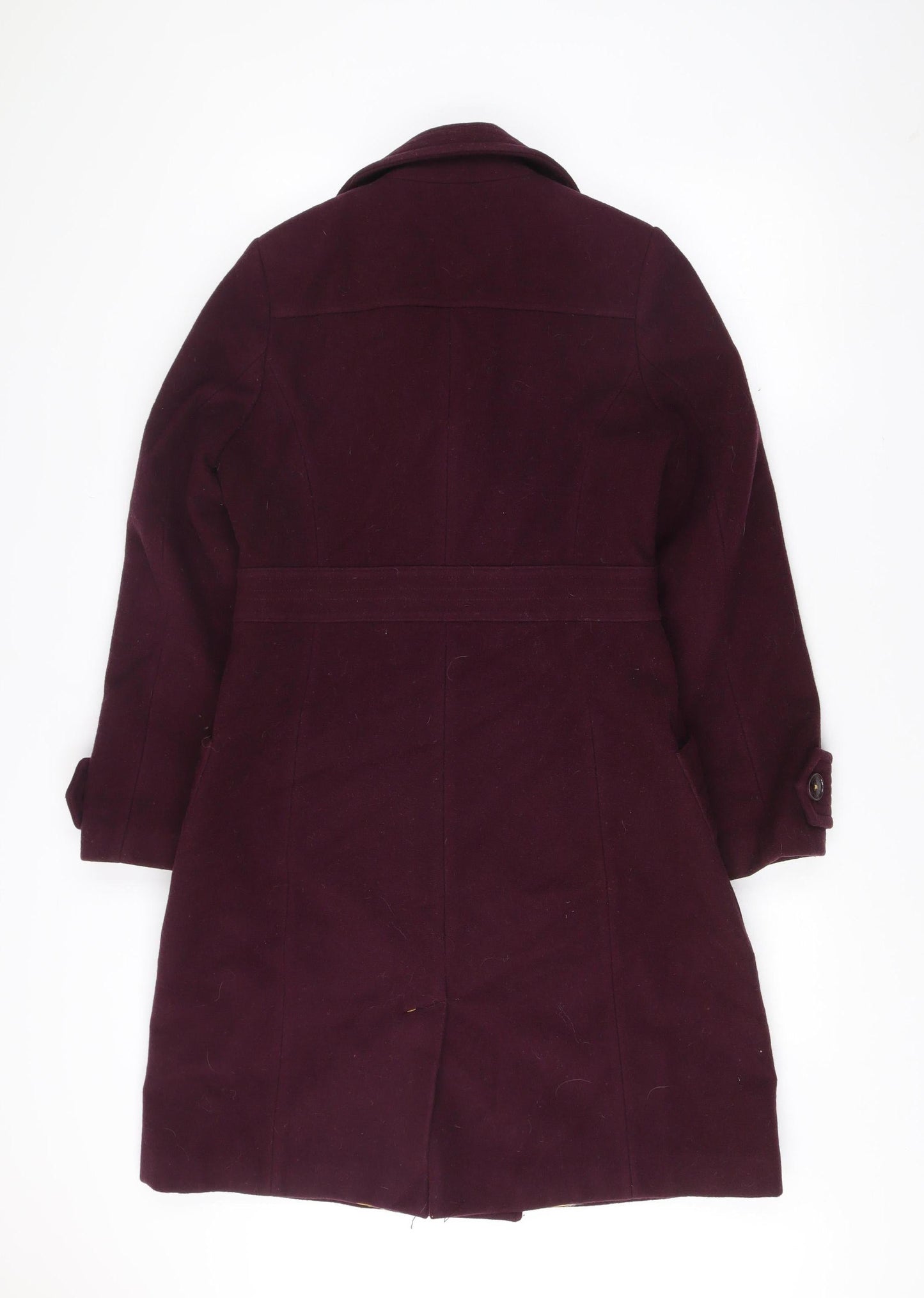 Joules Women’s Purple Wool Blend Pea Coat Size 12 Mid-Length