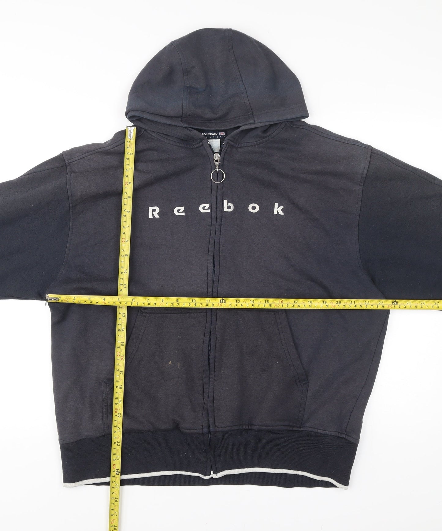 Reebok Classic Men’s Black Full Zip Hoodie L Logo Sportswear