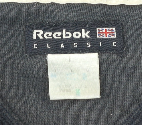Reebok Classic Men’s Black Full Zip Hoodie L Logo Sportswear