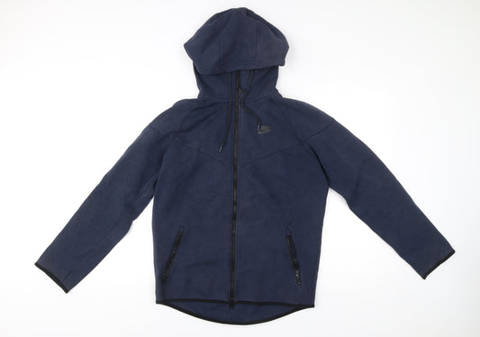 Nike Men’s Blue Full Zip Hoodie Size M Regular Fit Cotton Blend
