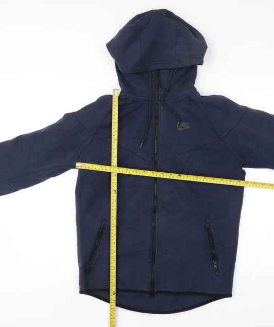 Nike Men’s Blue Full Zip Hoodie Size M Regular Fit Cotton Blend