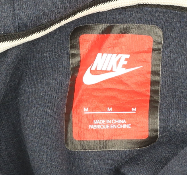Nike Men’s Blue Full Zip Hoodie Size M Regular Fit Cotton Blend