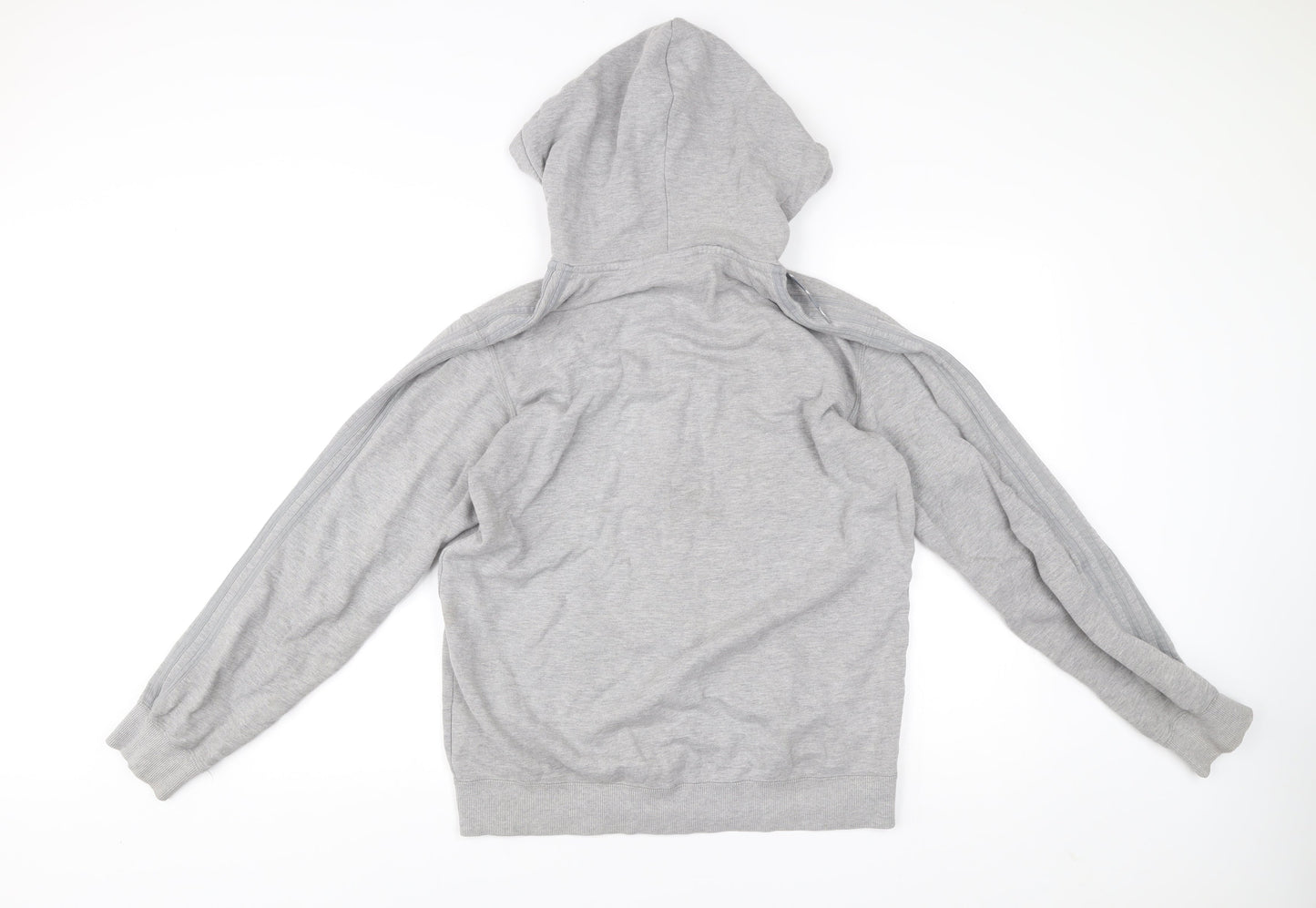 Adidas Mens Grey Full Zip Hoodie Sweatshirt M Regular Fit Sportswear