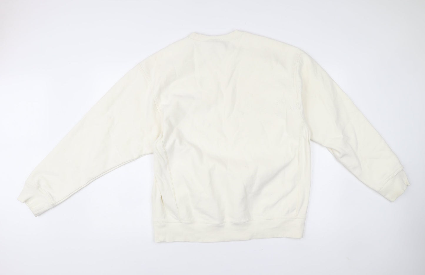 Carhartt Men's White L Pullover Sweatshirt Crew Neck Logo Cotton Blend