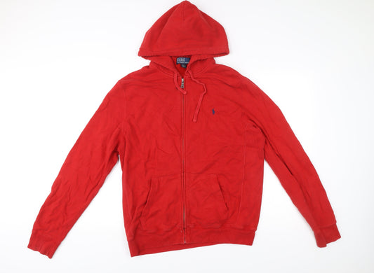Ralph Lauren Men’s Red Full Zip Hoodie Size M Cotton Blend