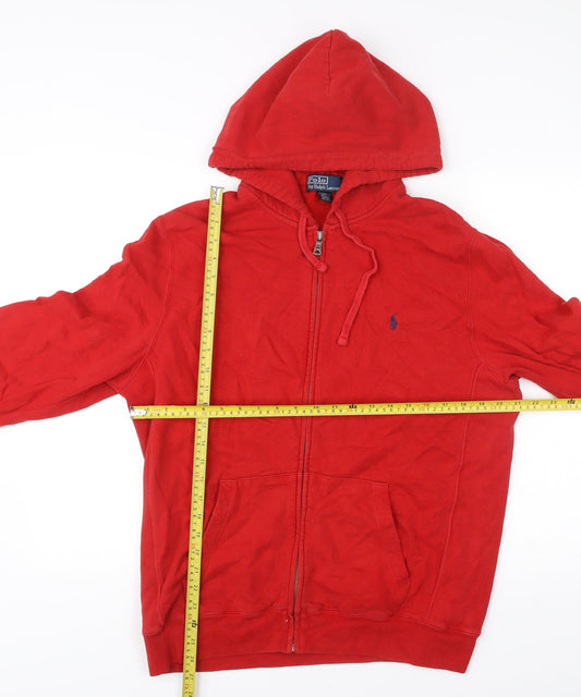 Ralph Lauren Men’s Red Full Zip Hoodie Size M Cotton Blend