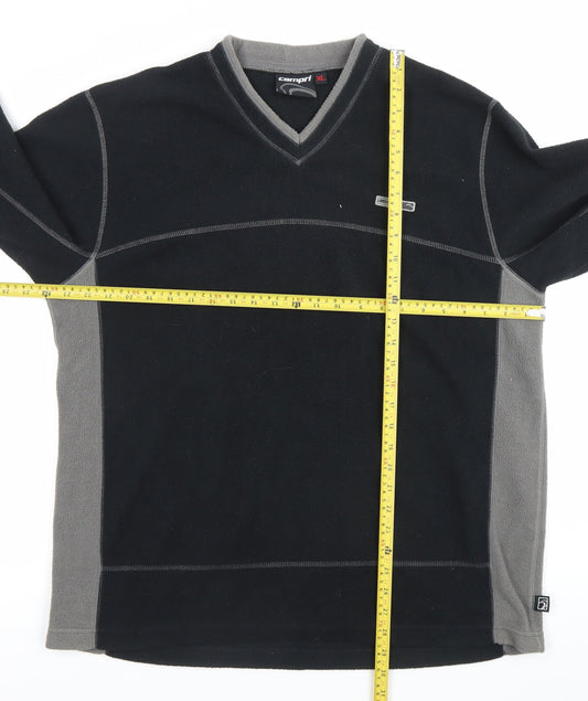 Campri Men’s Black XL Fleece Pullover Sweatshirt V-Neck Outdoor