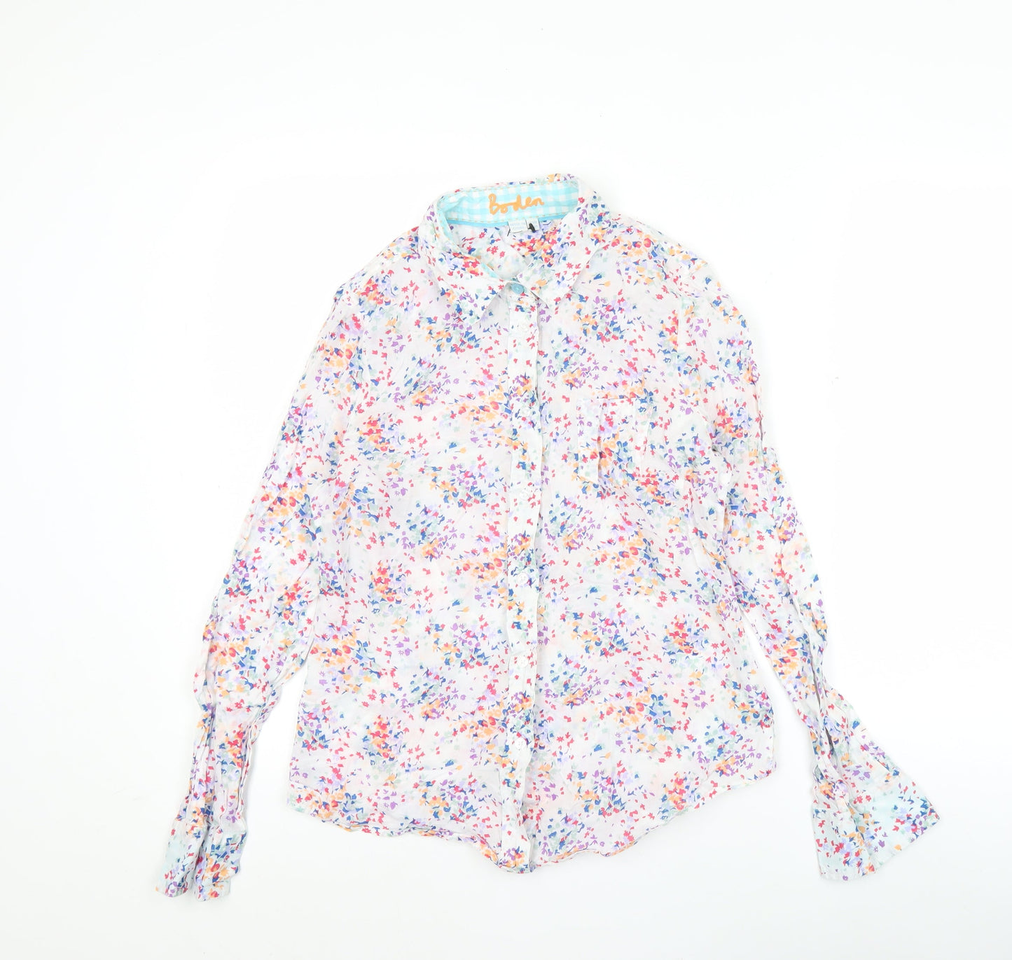 Boden Womens Multicoloured Floral Cotton Button-Up Shirt UK 10