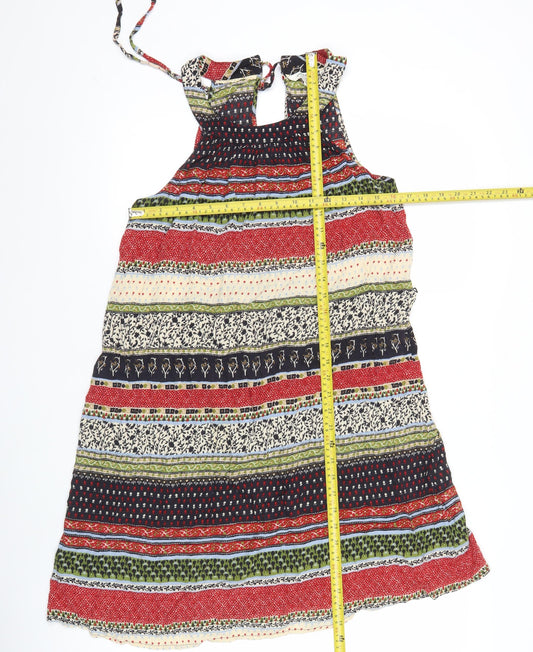 FatFace Womens Multicoloured Size 12 A-Line Halter Knee Length Dress