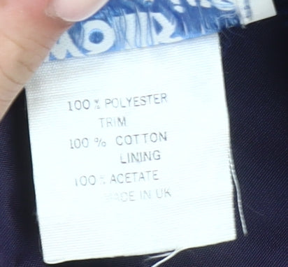 Wallis Women’s Blue Size 12 Pencil Skirt Knee Length Embroidered Workwear