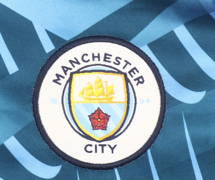 Additional view of Puma Men’s Manchester City Blue Small 1/4 Zip Football Sweatshirt