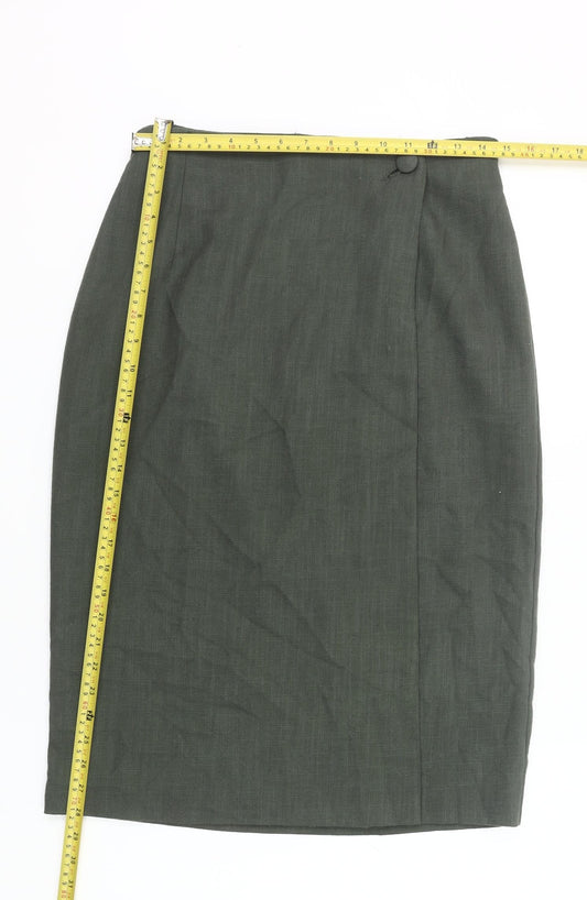 Marks and Spencer Women Green Size 14 Pencil Skirt Knee Length Workwear