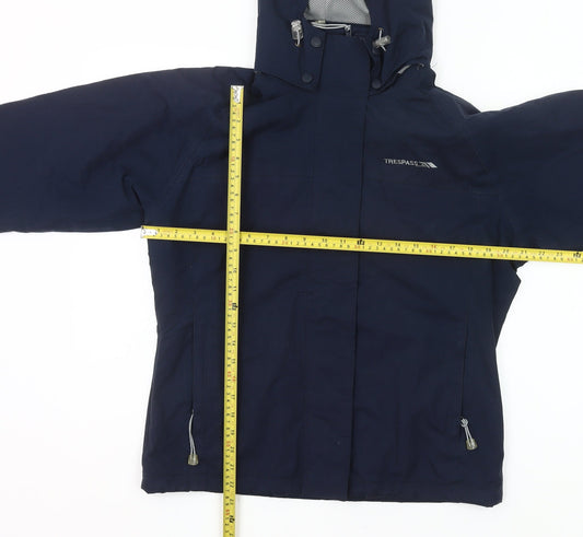 Trespass Women's Blue Waterproof Hooded Rain Jacket Size S