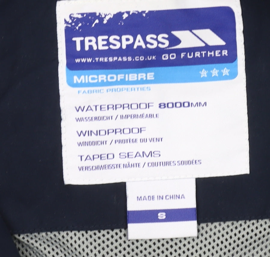 Trespass Women's Blue Waterproof Hooded Rain Jacket Size S