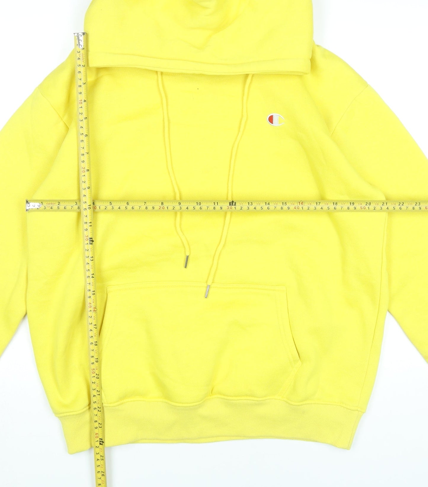 Champion Men's Yellow Pullover Hoodie 2XL Regular Fit Logo
