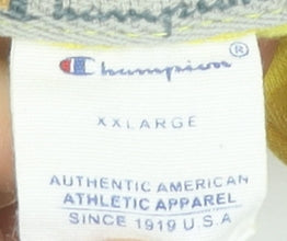 Champion Men's Yellow Pullover Hoodie 2XL Regular Fit Logo