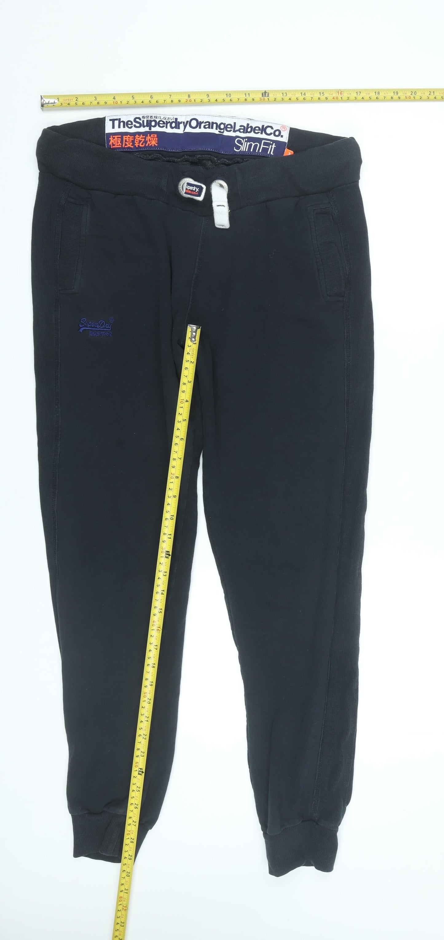 Superdry Men’s Black Jogger Slim Fit Sweatpants XL Cotton