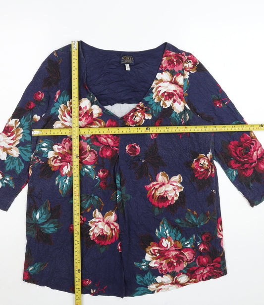 Joules Womens Floral Tunic Top Multicoloured UK 14 Viscose
