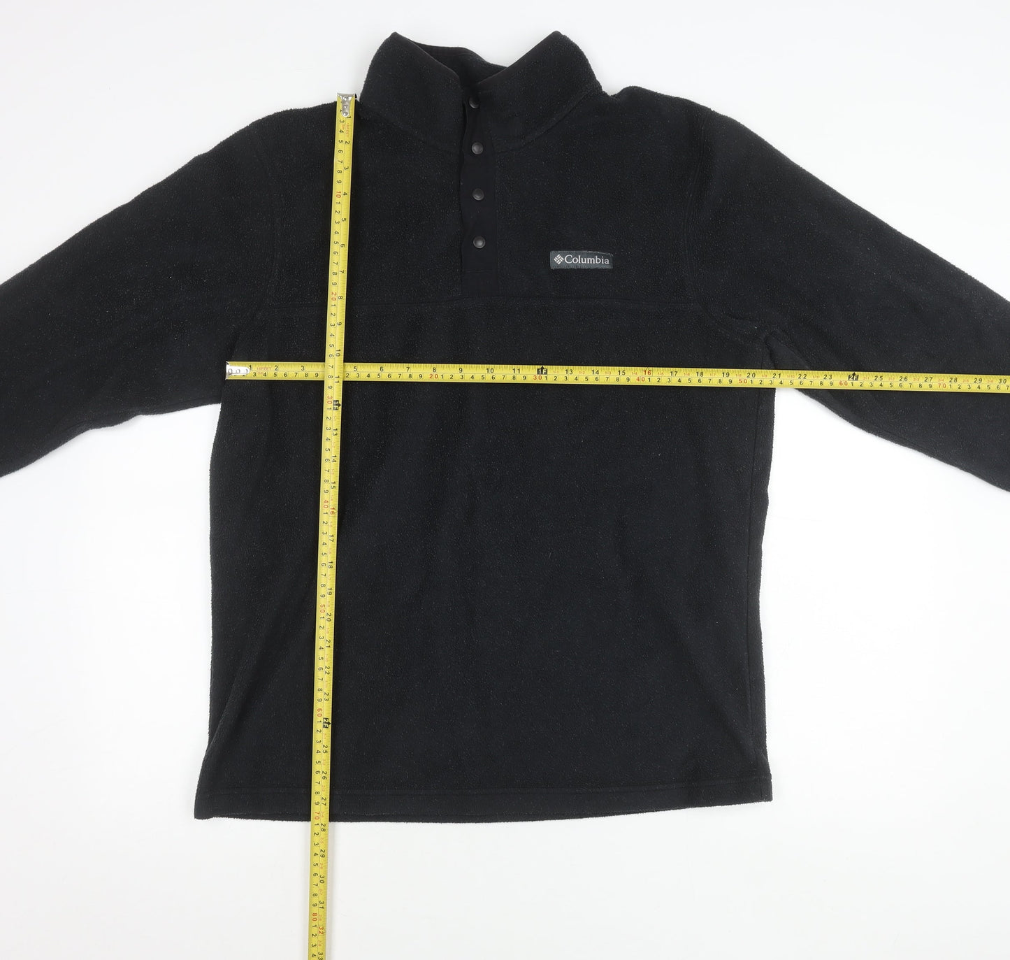 Columbia Men’s Black Fleece Henley Sweatshirt Size L Outdoor Hiking