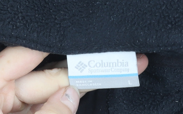 Columbia Men’s Black Fleece Henley Sweatshirt Size L Outdoor Hiking