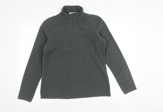 Mountain Warehouse Mens Green Fleece M Pullover 1/4 Zip Sweatshirt