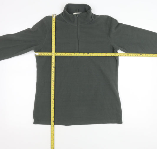 Mountain Warehouse Mens Green Fleece M Pullover 1/4 Zip Sweatshirt